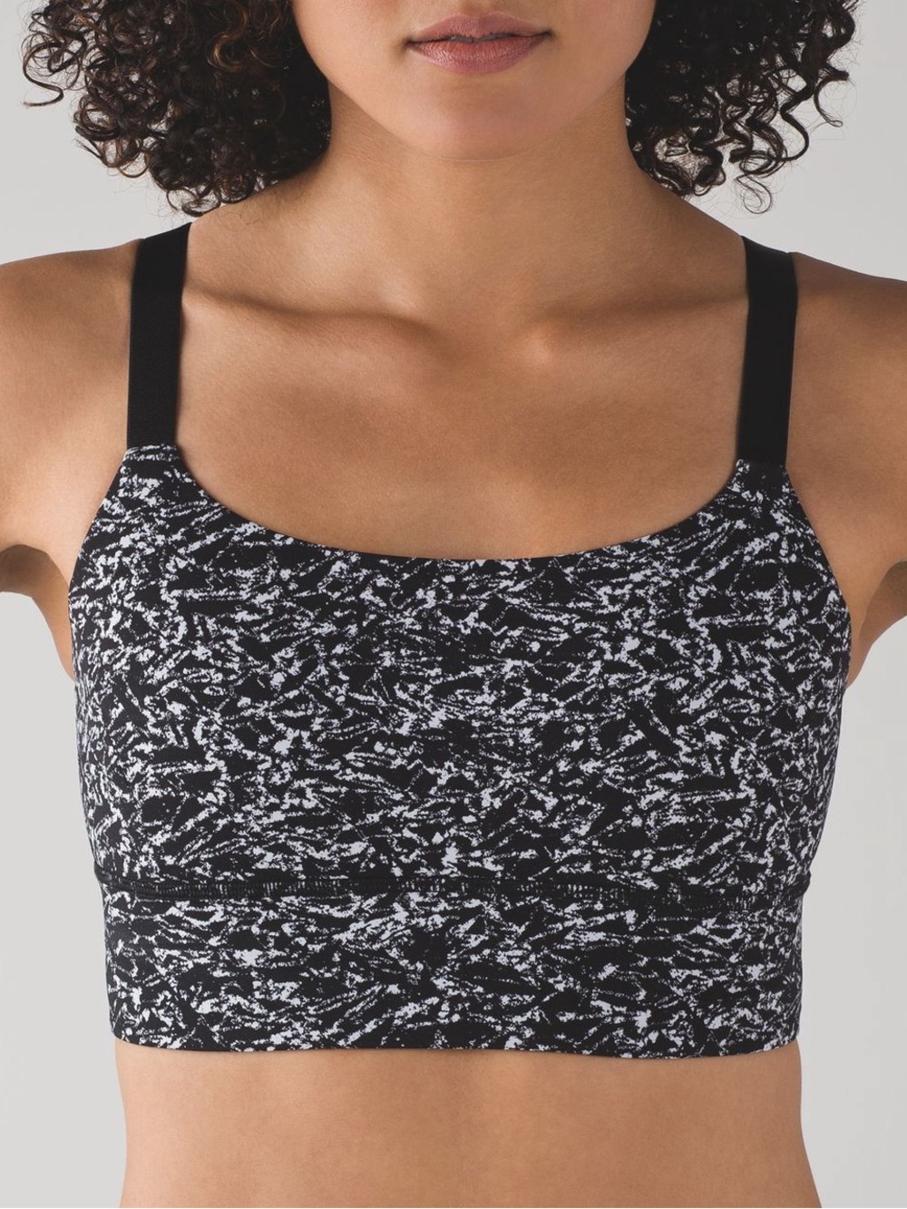 lululemon Black & White Printed sports Bralette Crop Top
